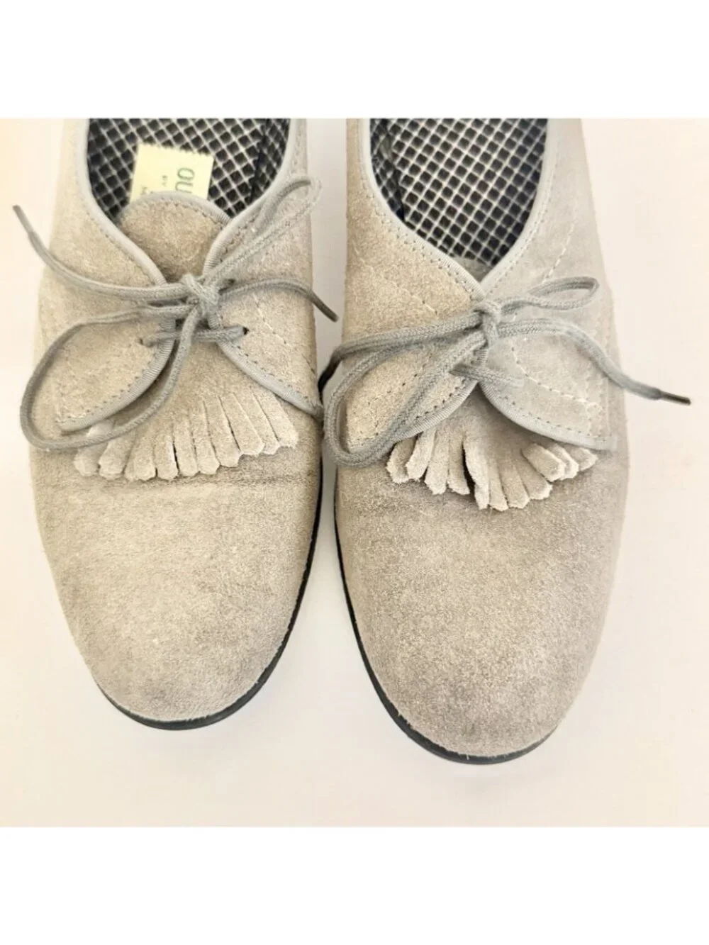 Vintage Outdoorables by Daniel Green Gray Suede Oxford Tassel Heels Academia 8
